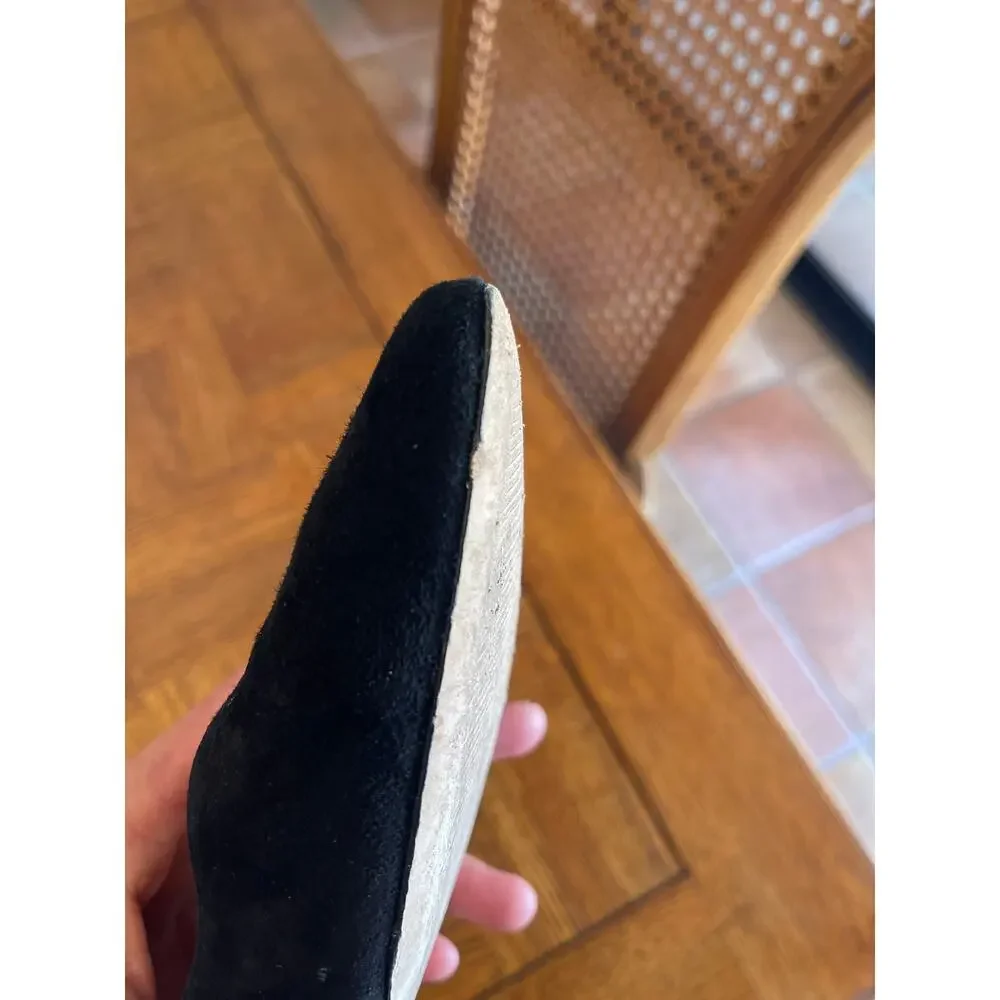 Lauren Ralph Lauren black pointed-toe suede flats size 7.5
